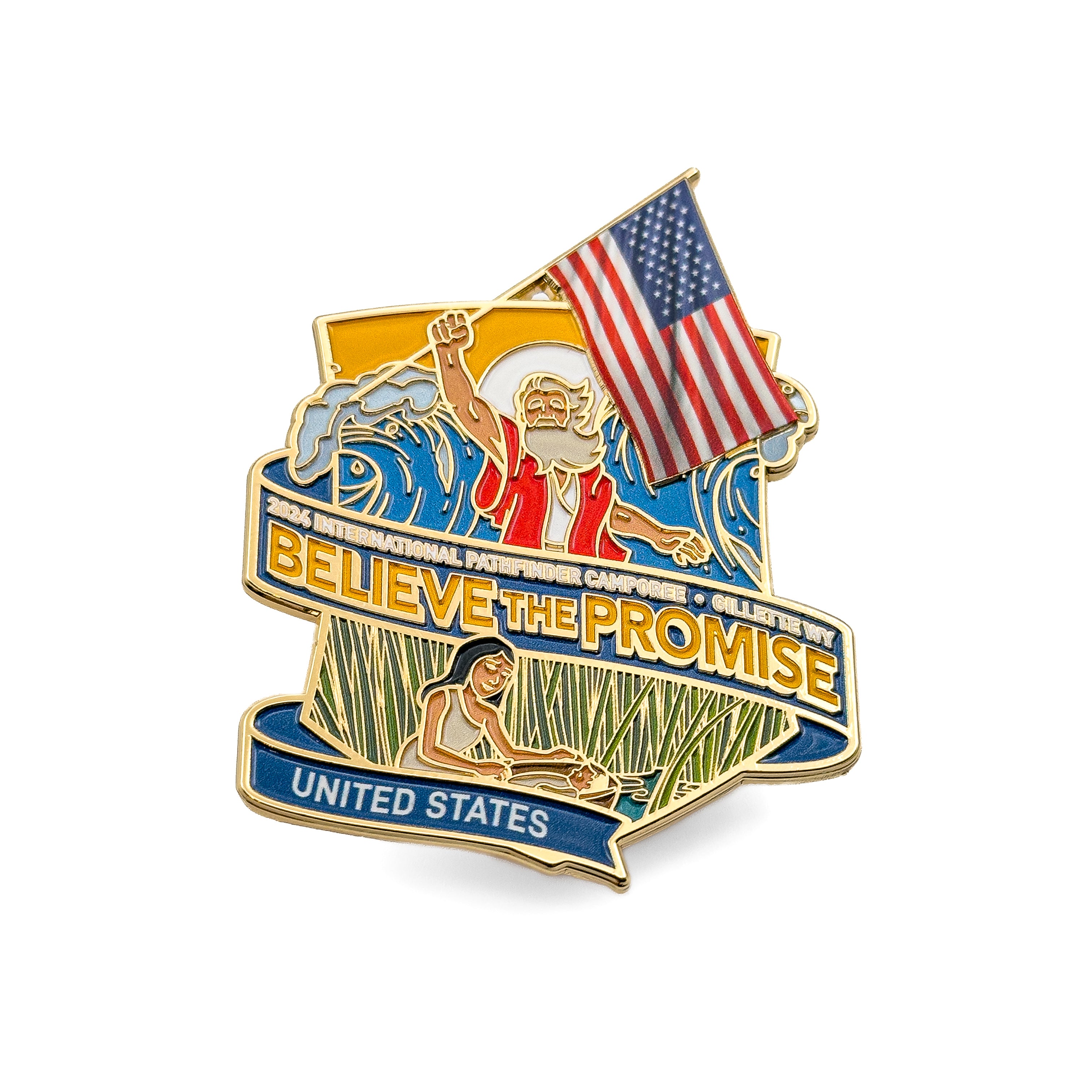 Believe the Promise 2024 Flag Pin (United States)