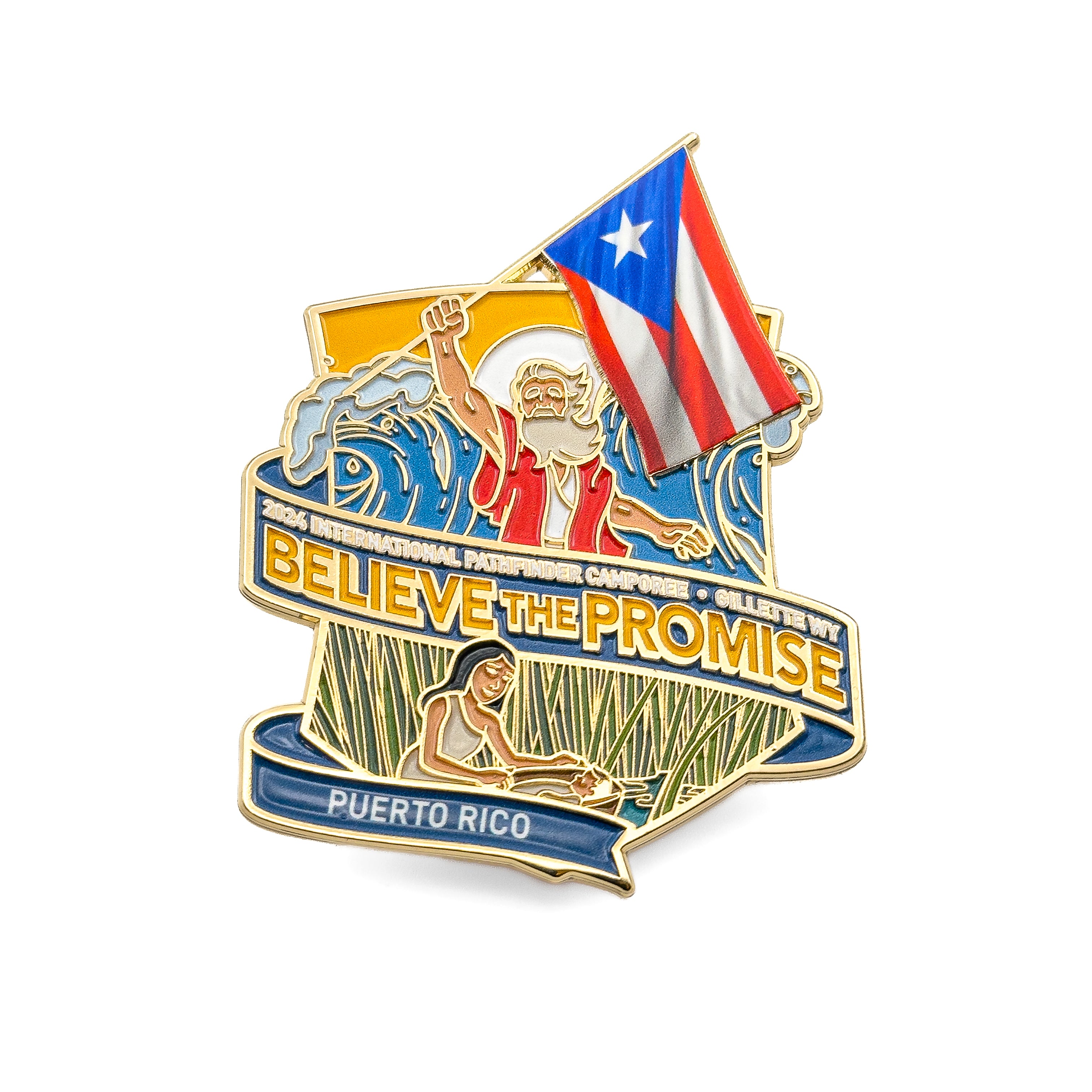 Believe the Promise 2024  Flag Pin (Puerto Rico)