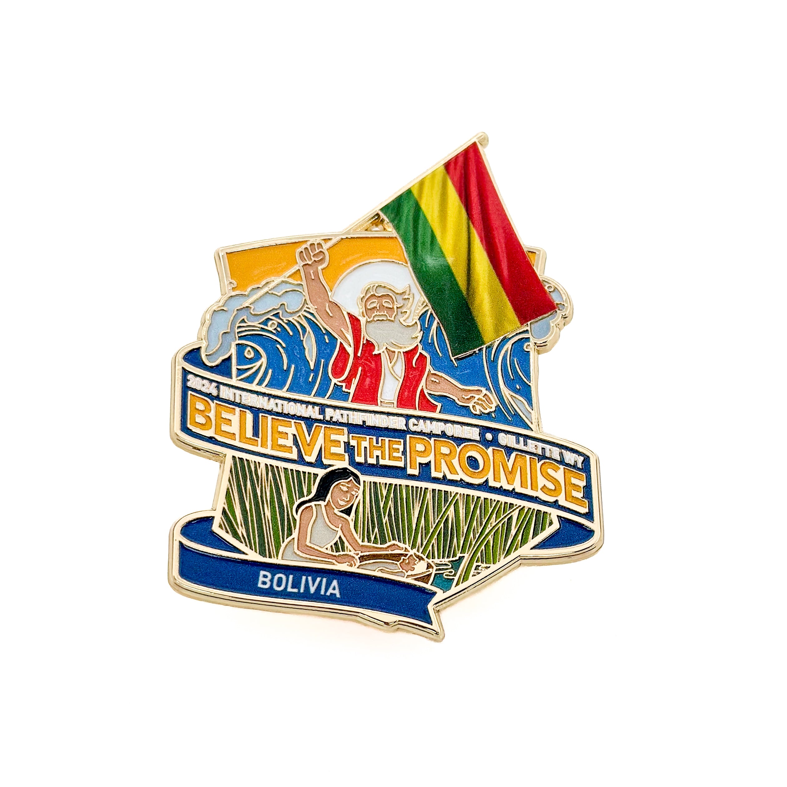 Believe the Promise 2024 Flag Pin (Bolivia)